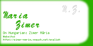 maria zimer business card